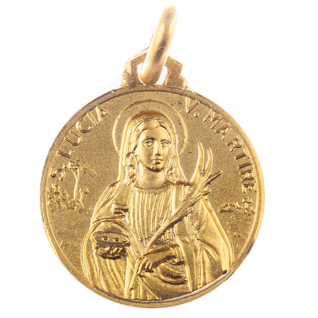 SILVER GOLD PLATED MEDAL OF SAINT LUCY - Nuova Galleria Mariana s.r.l - 1