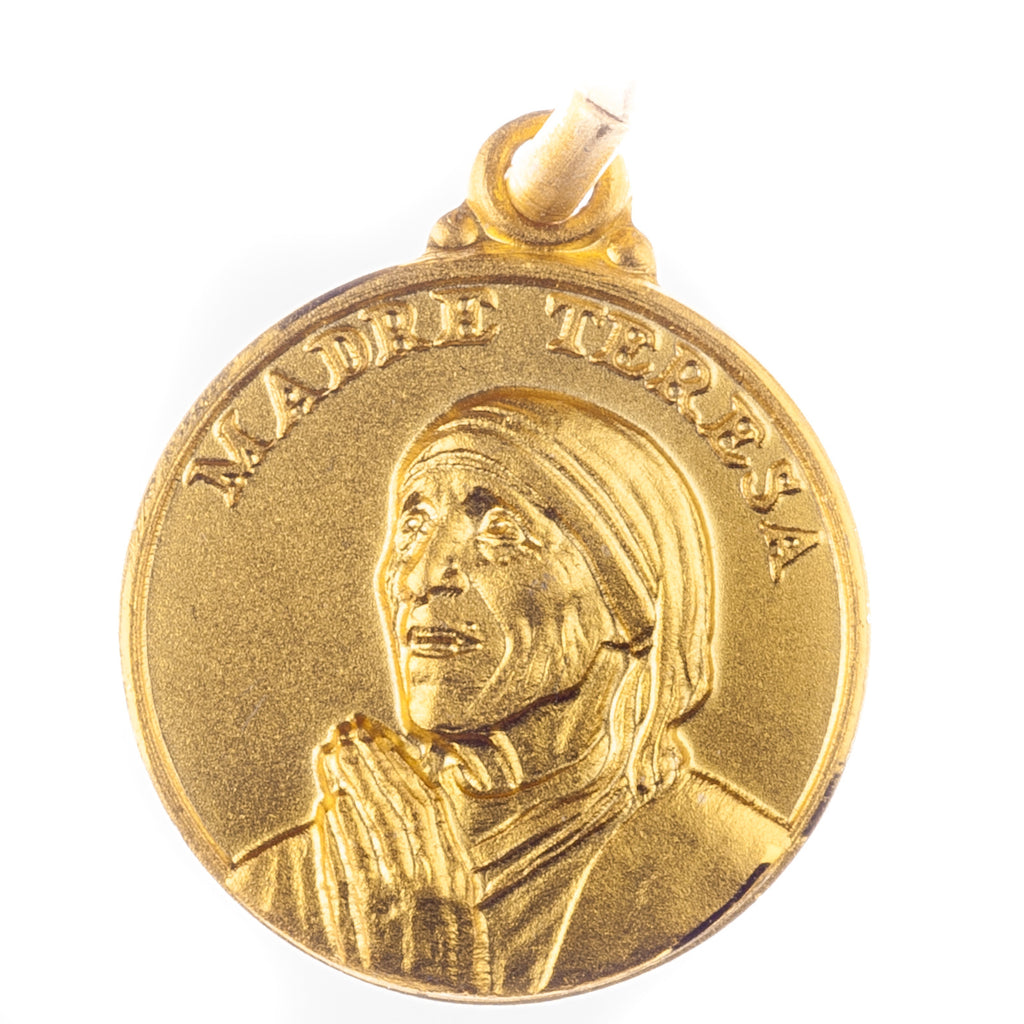 SILVER GOLD PLATED MEDAL OF SAINT MOTHER TERESA OF CALCUTTA - Nuova Galleria Mariana s.r.l - 1