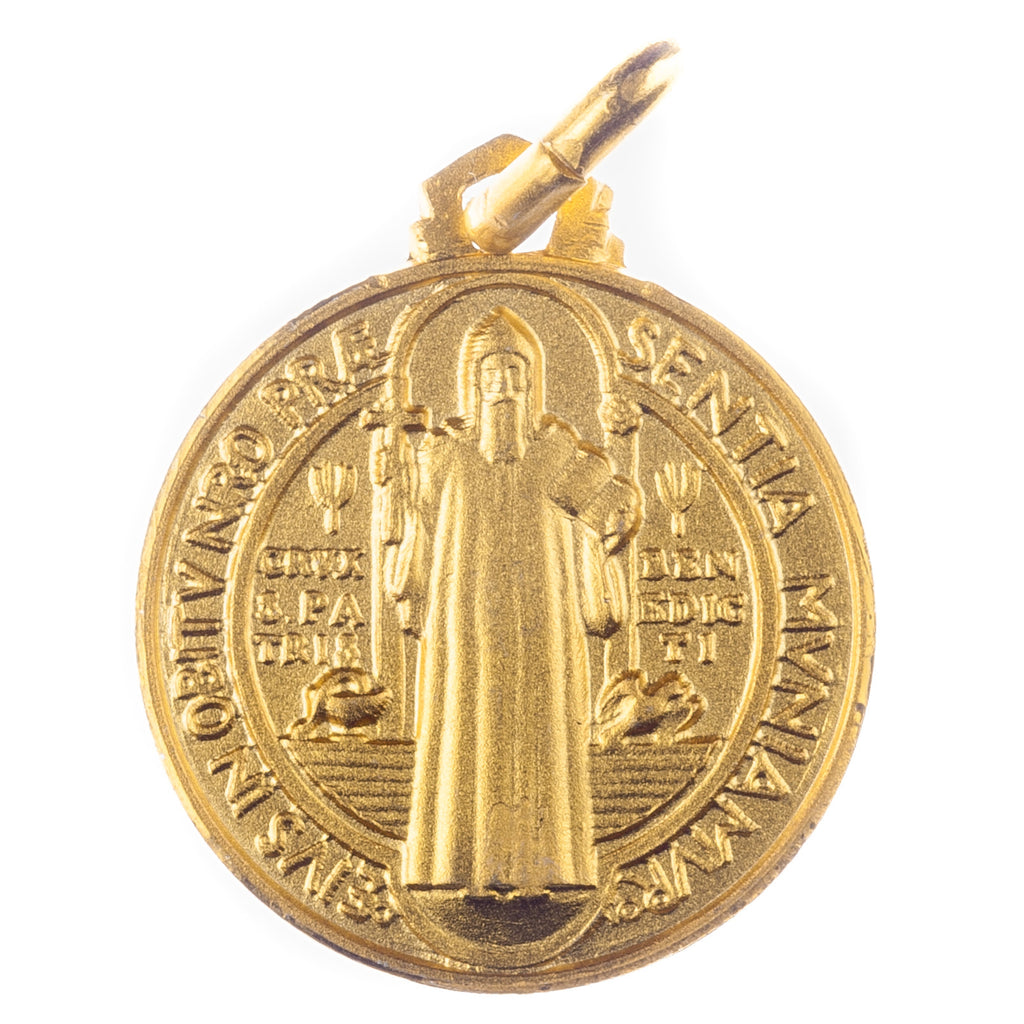 SILVER GOLD PLATED MEDAL OF SAINT BENEDICT - Nuova Galleria Mariana s.r.l - 1