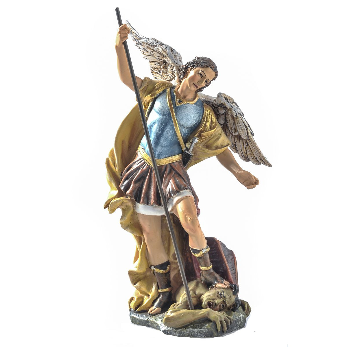 Statua San Michele Arcangelo in Legno di Ulivo Naturale
