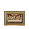 Marble relief inside golden wood frame handpainted of Last Supper - Galleria Mariana