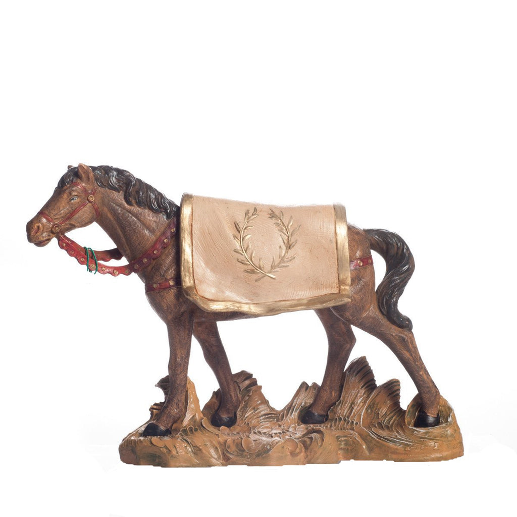 Cavallo nero n. 367c per presepe Fontanini di 19 cm - Galleria Mariana