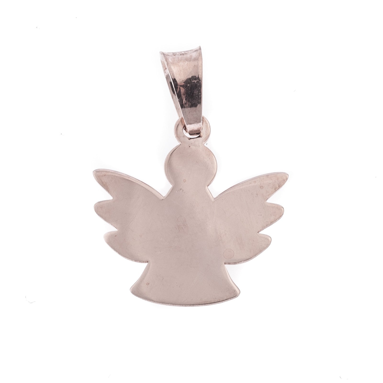 Ciondolo in argento con l'angelo di Dio oro rosa - Galleria Mariana