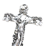 Silver metal crucifix with grapes and branches detail Jesus - Galleria Mariana