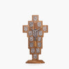 Crocifisso in legno di ulivo con stazioni rettangolari della Via Crucis - Galleria Mariana