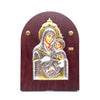 icon virgin mary bethlehem byzantine silver wood jesus - galleria mariana