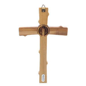 Crucifix olive wood Saint Benedict medal - Galleria Mariana