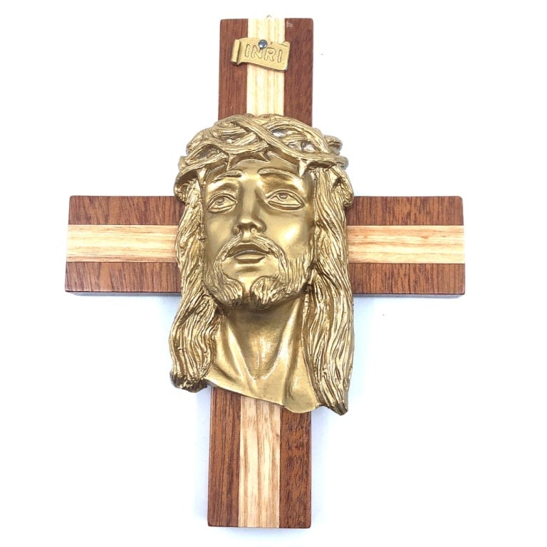 Crucifix wood Jesus crowned thorns - Galleria Mariana