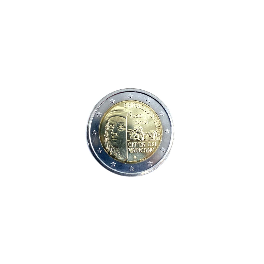 moneta da 2 euro del vaticano emissione 2020 del 5 centenario della morte di raffaello sanzio - Galleria Mariana