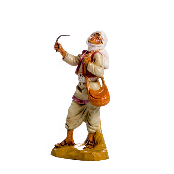Fontanini Pastore Con Turbante 19 Cm In Resina - Statuina Per Presepe Classico E Napoletano, Dipinta A Mano In Italia