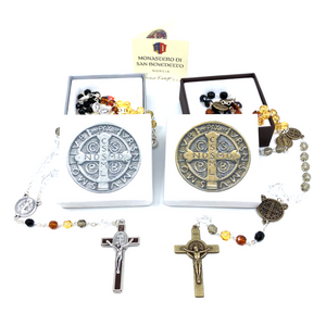 Rosario Da Viaggio Di San Benedetto Lazzaro Italy - Decina Cattolica In Metallo Placcato Argento, Artigianato Italiano