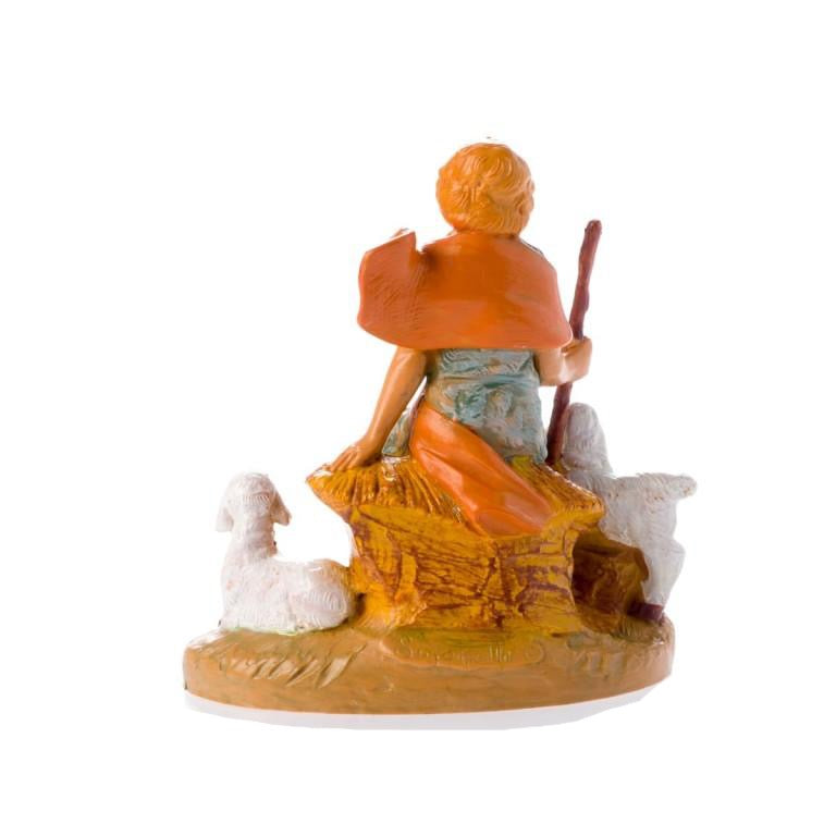 Pastore 595 - Statue Fontanini cm 12 - Pastore con pecora - Statue Pastore 595 - Statue Fontanini cm 12 - Pastore con pecora - Statue