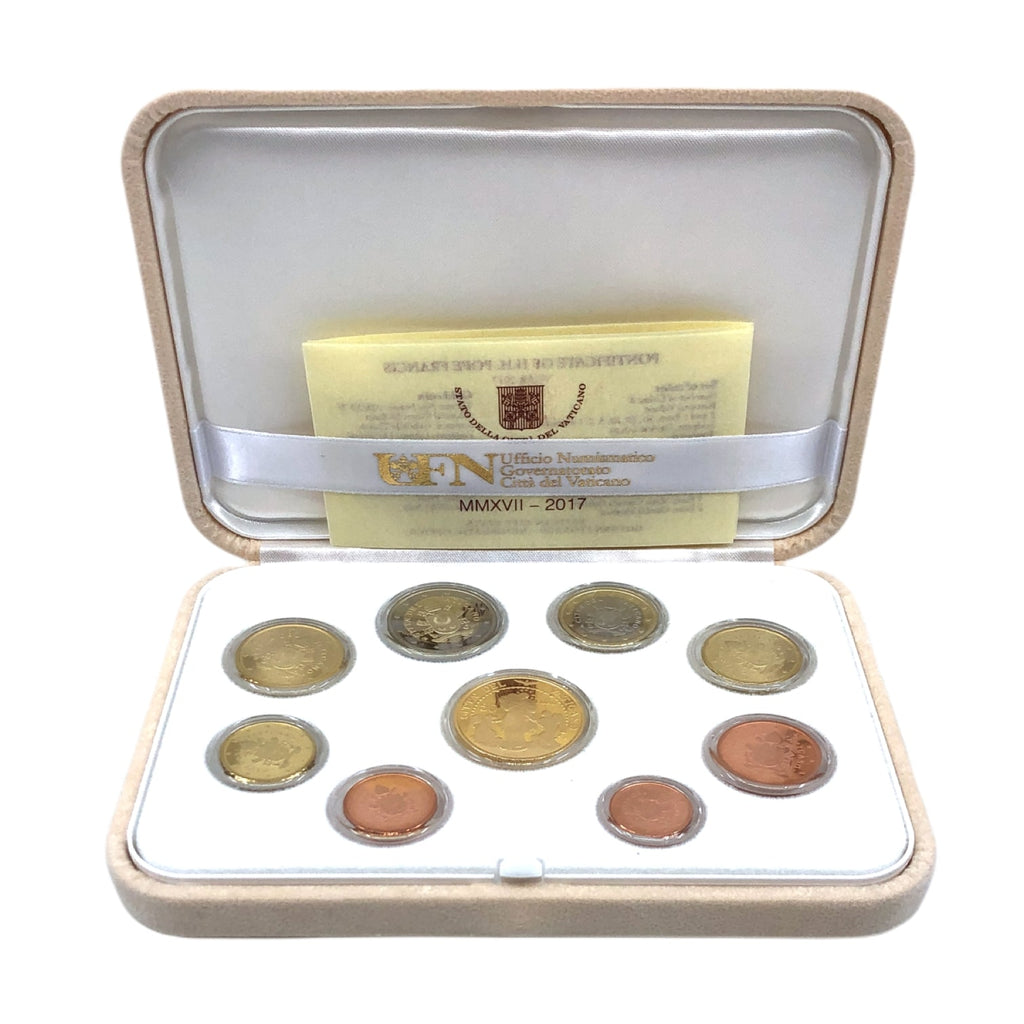VATICAN DIVISIONAL EURO COINS SET PROOF GOLD ISSUE YEAR 2017 - Galleria Mariana